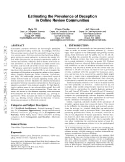 Estimating the Prevalence of Deception in Online Review Communities