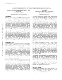 Analytic Methods for Optimizing Realtime Crowdsourcing