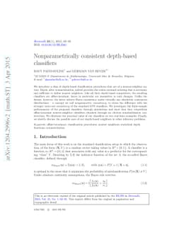 Nonparametrically consistent depth-based classifiers
