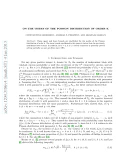 On the modes of the Poisson distribution of order k