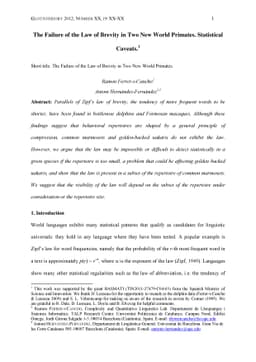 The failure of the law of brevity in two New World primates. Statistical
  caveats