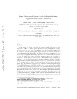 Local Behavior of Sparse Analysis Regularization: Applications to Risk
  Estimation