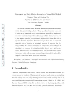 Convergent and Anti-diffusive Properties of Mean-Shift Method