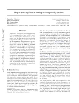 Plug-in martingales for testing exchangeability on-line