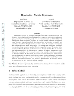 Regularized Matrix Regression