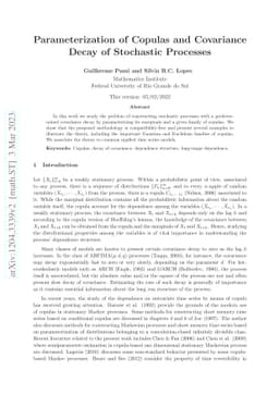 Parameterization of Copulas and Covariance Decay of Stochastic Processes
