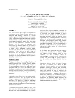 Patterns of Social Influence in a Network of Situated Cognitive Agents