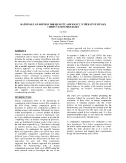 Rationale awareness for quality assurance in iterative human computation
  processes