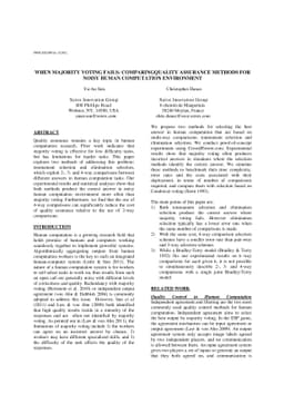 When majority voting fails: Comparing quality assurance methods for
  noisy human computation environment