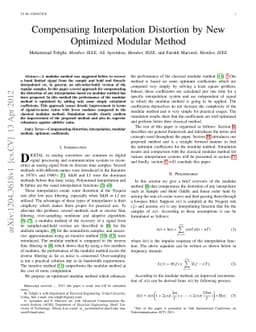 Compensating Interpolation Distortion by Using New Optimized Modular
  Method