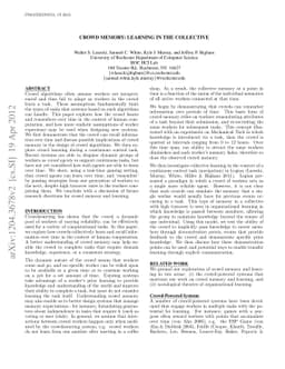 Crowd Memory: Learning in the Collective