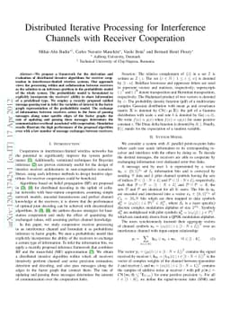 Distributed Iterative Processing for Interference Channels with Receiver
  Cooperation