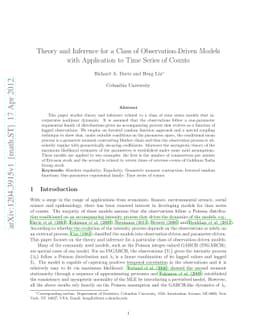 Theory and Inference for a Class of Observation-driven Models with
  Application to Time Series of Counts