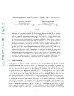 Semi-Supervised learning with Density-Ratio Estimation
