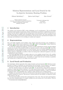 Solution Representations and Local Search for the bi-objective Inventory
  Routing Problem
