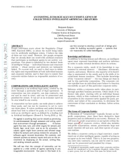 An existing, ecologically-successful genus of collectively intelligent
  artificial creatures