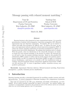 Message passing with relaxed moment matching