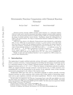 Deterministic Function Computation with Chemical Reaction Networks