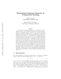 Estimating Unknown Sparsity in Compressed Sensing
