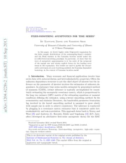Fixed-smoothing asymptotics for time series