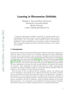 Learning in Riemannian Orbifolds