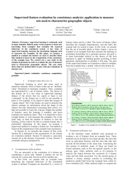 Supervised feature evaluation by consistency analysis: application to
  measure sets used to characterise geographic objects
