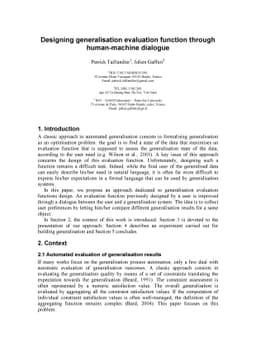 Designing generalisation evaluation function through human-machine
  dialogue