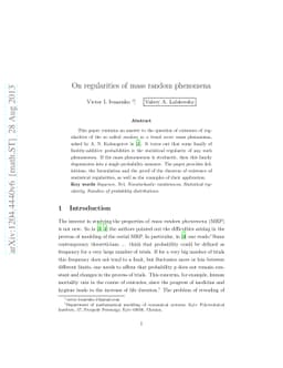 On regularities of mass random phenomena