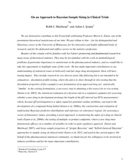 On an Approach to Bayesian Sample Sizing in Clinical Trials