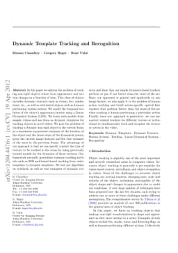 Dynamic Template Tracking and Recognition