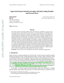 Supervised Feature Selection in Graphs with Path Coding Penalties and
  Network Flows