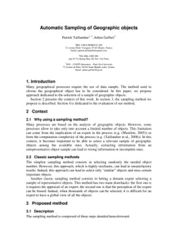 Automatic Sampling of Geographic objects