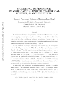 Modeling, dependence, classification, united statistical science, many
  cultures
