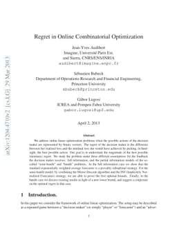 Regret in Online Combinatorial Optimization