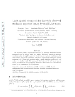 Least squares estimators for discretely observed stochastic processes
  driven by small Levy noises
