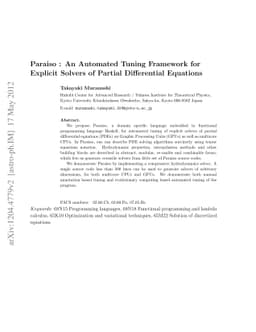 Paraiso : An Automated Tuning Framework for Explicit Solvers of Partial
  Differential Equations
