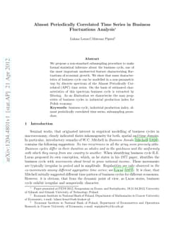 Almost Periodically Correlated Time Series in Business Fluctuations
  Analysis