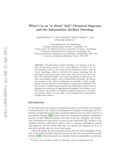 What's in an `is about' link? Chemical diagrams and the Information
  Artifact Ontology