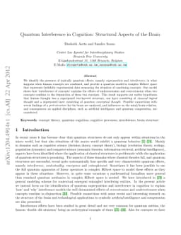 Quantum Interference in Cognition: Structural Aspects of the Brain