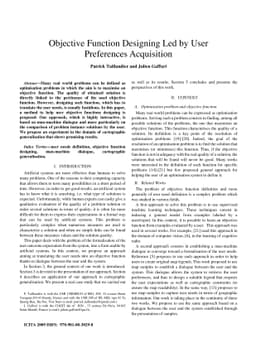 Objective Function Designing Led by User Preferences Acquisition