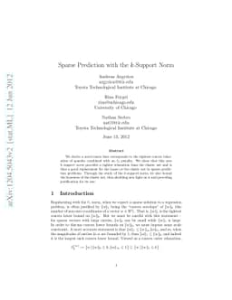 Sparse Prediction with the $k$-Support Norm