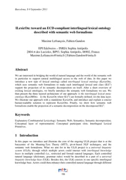 ILexicOn: toward an ECD-compliant interlingual lexical ontology
  described with semantic web formalisms