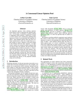 A Consensual Linear Opinion Pool