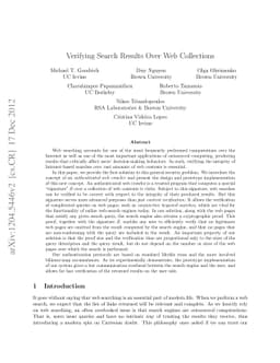 Verifying Search Results Over Web Collections