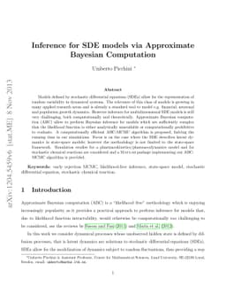 Inference for SDE models via Approximate Bayesian Computation