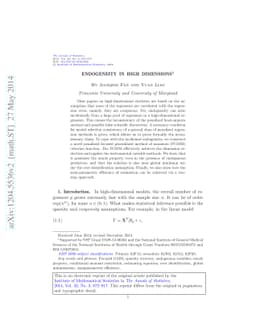 Endogeneity in high dimensions