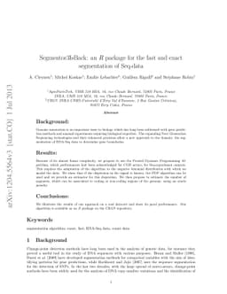 Segmentor3IsBack: an R package for the fast and exact segmentation of
  Seq-data