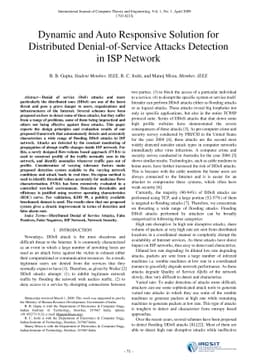 Dynamic and Auto Responsive Solution for Distributed Denial-of-Service
  Attacks Detection in ISP Network