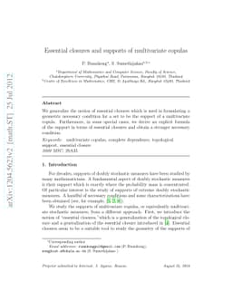 Essential Closures and Supports of Multivariate Copulas