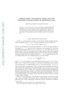 Normal Limits, Nonnormal Limits, and the Bootstrap for Quantiles of
  Dependent Data
